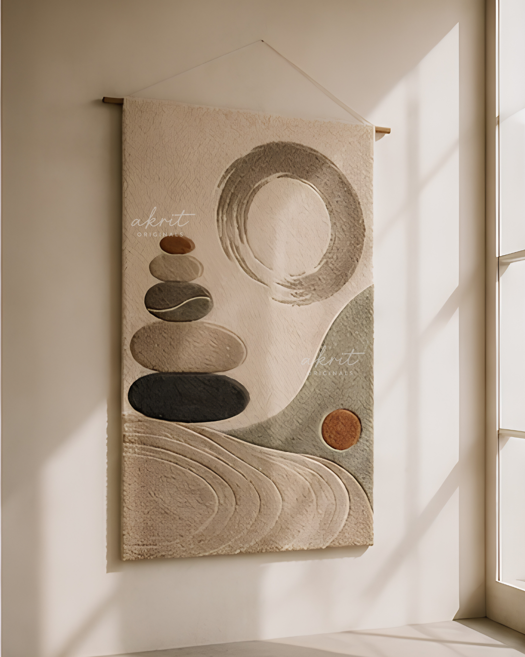 Zen Harmony Handmade Wool Wall Hanging