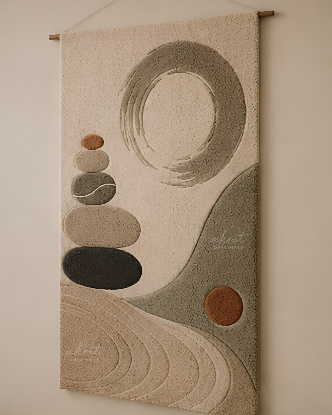 Zen Harmony Handmade Wool Wall Hanging