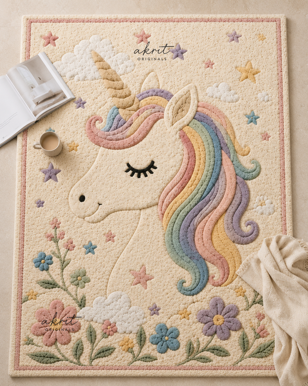 Hand-tufted Unicorn Rug | Playroom | Kids Room |