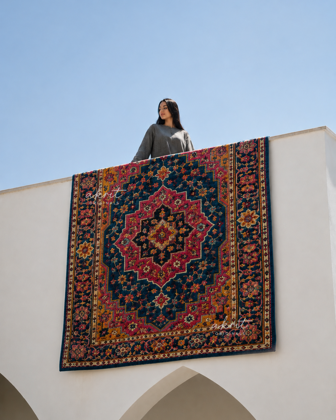 Persian Art Style Rug | Handmade Red Carpet