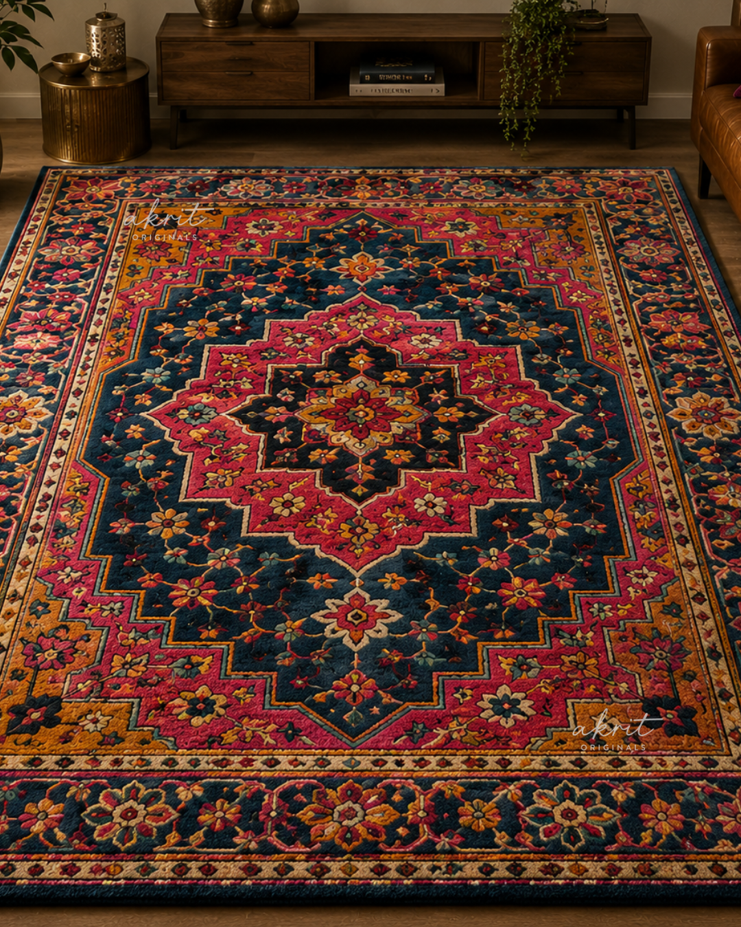 Persian Art Style Rug | Handmade Red Carpet