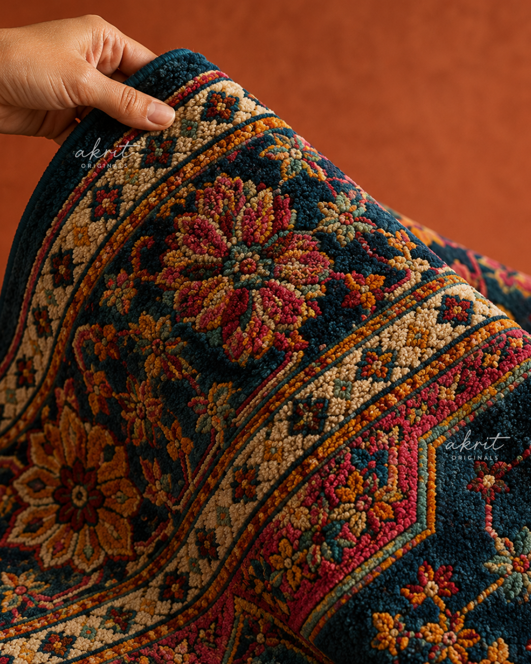 Persian Art Style Rug | Handmade Red Carpet