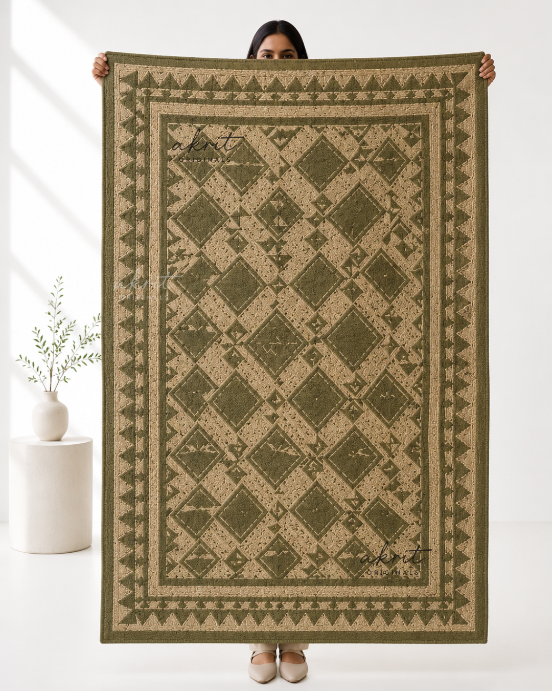 Handmade Flat Weave Jute Dhurrie | Custom Size |