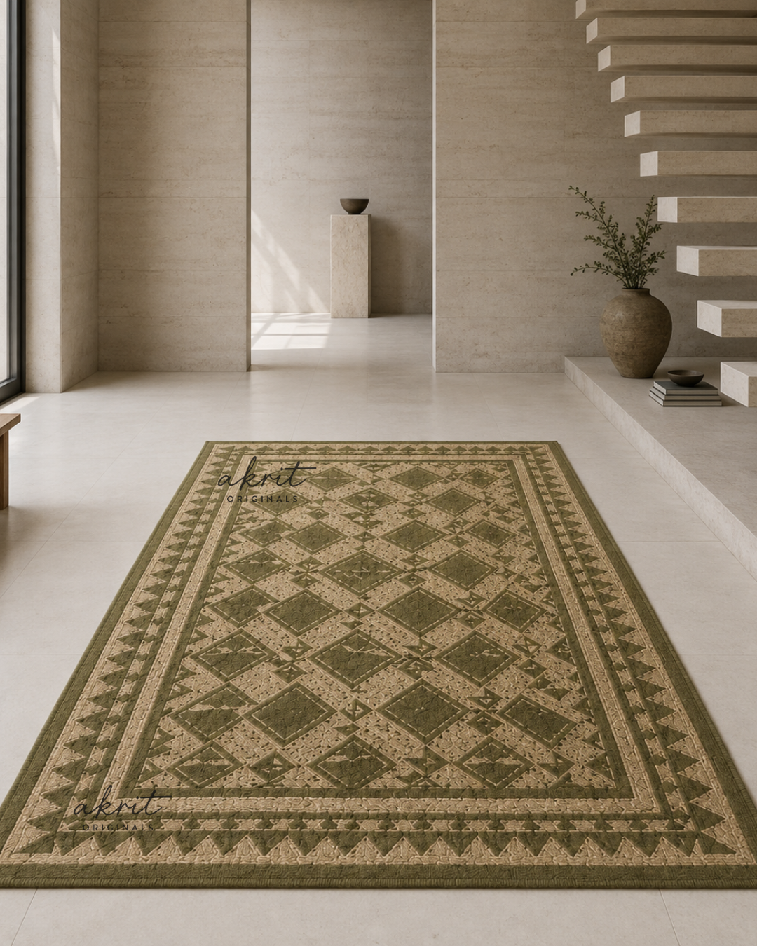Handmade Flat Weave Jute Dhurrie | Custom Size |