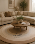Hand Tufted Wool Round Rug | Modern Neutral Circle Carpet | Scandinavian Area Rug | Minimalist Living Room