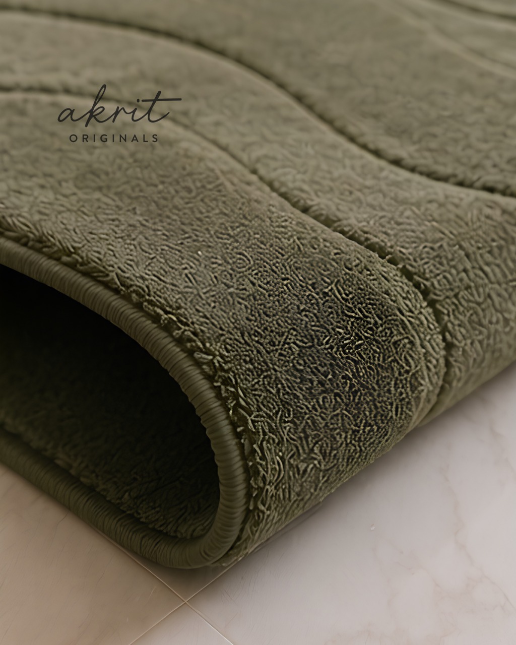 Green Hand Tufted Wool Rug | Modern Abstract Area Carpet | Luxury Minimalist |