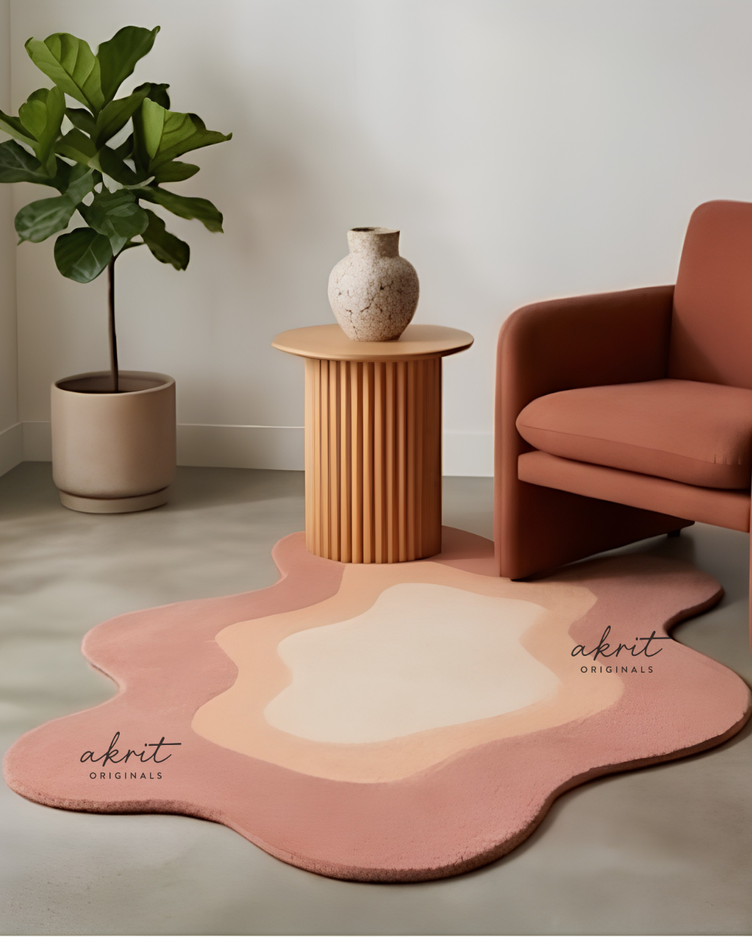 Handmade Wool Rug | Abstract Hand Tufted Carpet | Modern Luxury Home Decor | Custom Size |