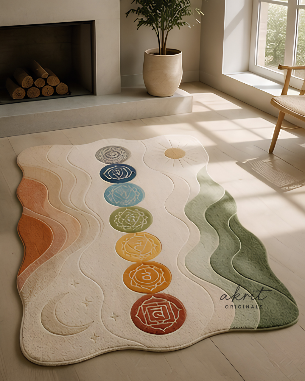 7 Chakra Handmade Wool Rug