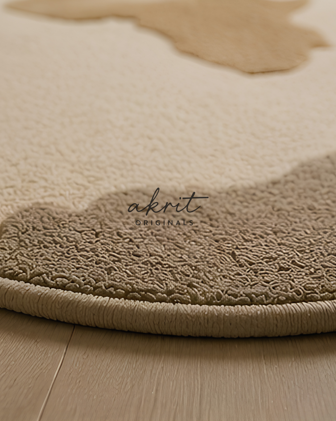 World Map Circular Handmade Wool Rug