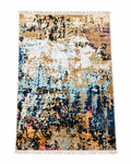 Modern Abstract Area Rug 2.6 x 4 ft – Premium Soft Carpet with Artistic Multicolor Design & Tassel Finish for Living Room, Bedroom & Office