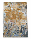 Modern Abstract Area Rug 2.6 x 4 ft – Premium Soft Carpet with Grey, Gold & Blue Artistic Design | Decorative Rug for Living Room, Bedroom & Office