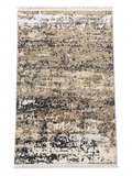 Modern Abstract Area Rug 2.6 x 4 ft – Premium Soft Carpet with Beige, Grey & Charcoal Distressed Design | Decorative Rug for Living Room, Bedroom & Office