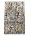 Modern Abstract Area Rug 2.6 x 4 ft – Premium Soft Carpet with Beige, Grey & Earth-Tone Distressed Design | Decorative Rug for Living Room, Bedroom & Office