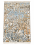 Modern Abstract Area Rug 2.6 x 4 ft – Premium Soft Carpet with Blue, Grey & Beige Artistic Design | Decorative Rug for Living Room, Bedroom & Office
