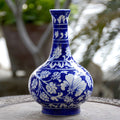 Blue Pottery Blue & White Floral Surahi Vase – 8 Inch