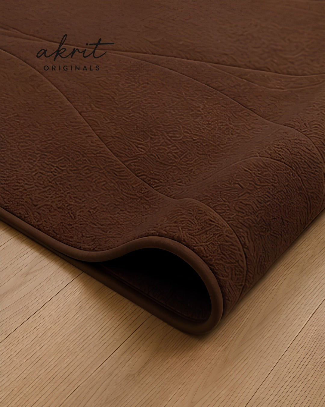 Chocolate Brown Hand Tufted Wool Rug | Modern Abstract Area | Luxury Minimalist Carpet |