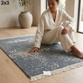 Wool Bamboo Silk Handwoven Rug – Soft Luxe Textured Finish (2x3 ft)